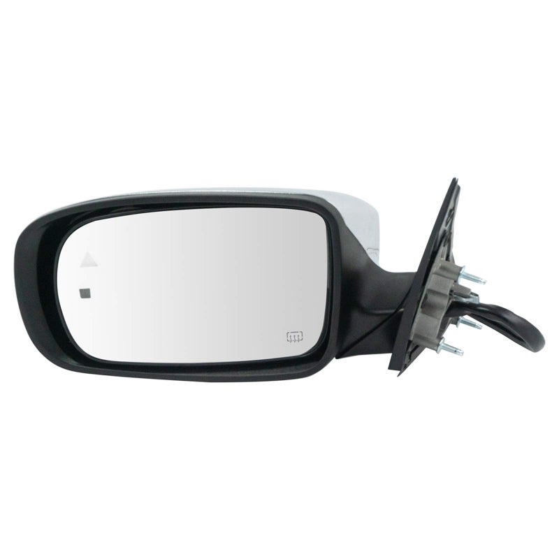TRQ Left Mirror with Memory with Housing Turn Signal with Puddle Light with Chrome Cover Drivers Side Compatible with 20112019 Chrysler 300 CH1320343 CH1320426