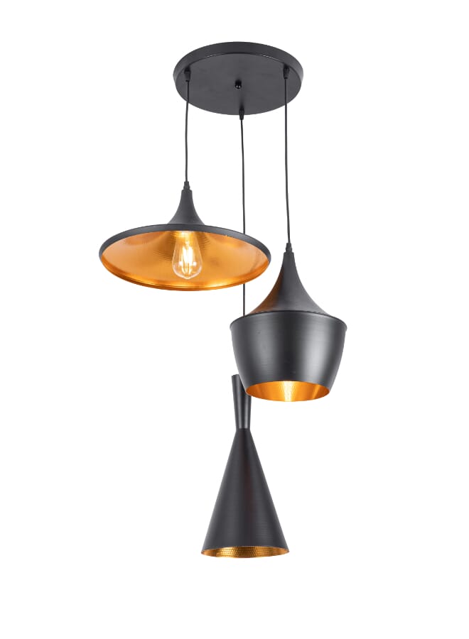 بيست باور ثريا مودرن لمطبخ 1060 بثلاث لمبات، قاعدة E27، مصباح سقف متدلي قابل للتعديل (بدون لمبات)، طول قابل للتعديل حتى 140 سم - مثالي لغرف الطعام والمطابخ والمساحات المعيشية - Image 3