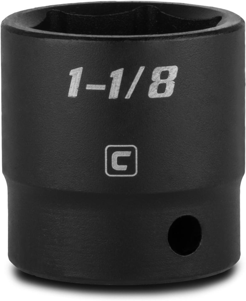 Capri Tools 1-1/8-Inch Shallow Impact Socket, 1/2-Inch Drive, 6-Point, SAE (CP55063) - Image 1