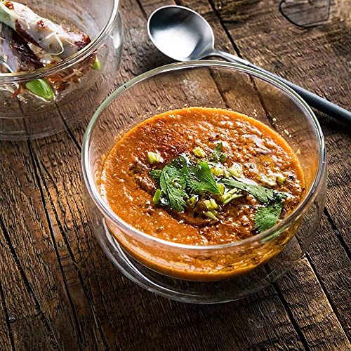 TASKHOUSE Transparent Double Wall Glass Bowl Set Dessert & Cereal Bowls Ice Cream, Soup, Rice, Snacks & Side Dishes (300ML, Pack of 2) - Image 4
