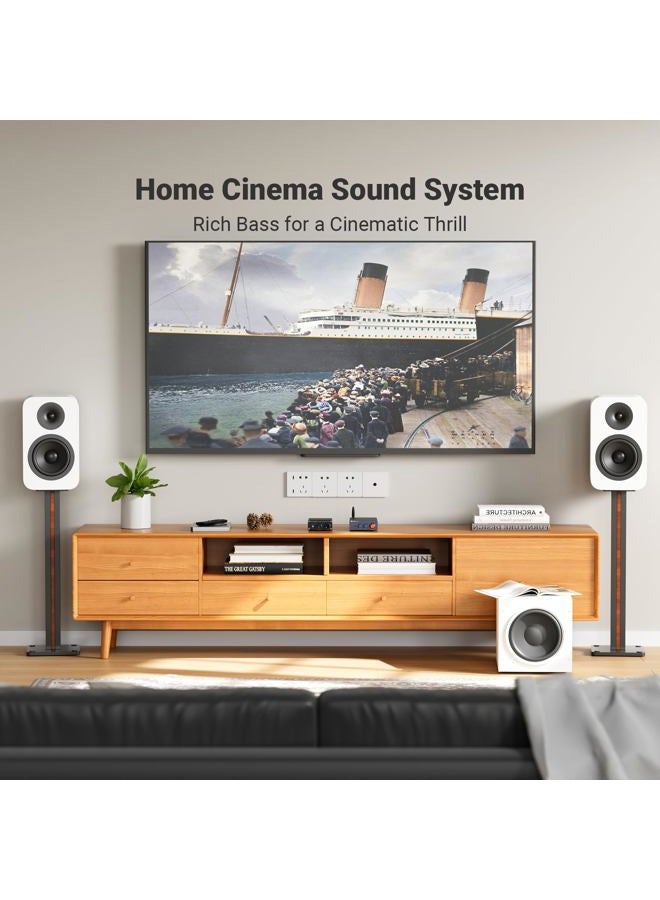 Fosi Audio مضخم صوت فرعي مضخم 100 واط ميني هاي فاي رقمي فئة D مضخم صوت ستيريو مدمج لصوت الباس + مزود طاقة TP-01 - Image 3