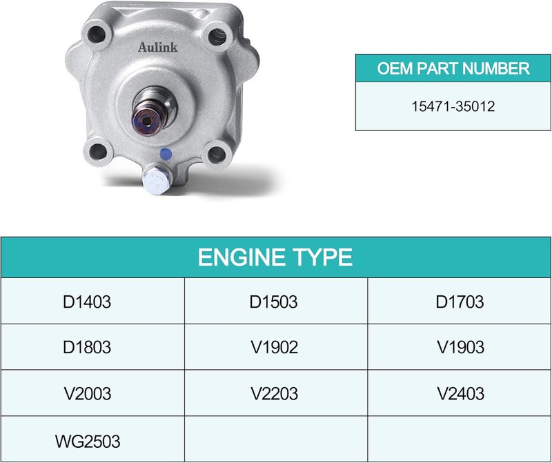 AULINK Engine Oil Pump 15471-35013 for Bobcat Loader and Kubota Engines - Image 5