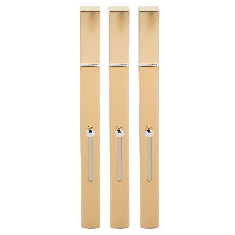 3Pcs Gold Retractable Lip Brush Set, Double Ended Makeup Brush, Portable Concealer and Lip Brush with Automatic Sealing Design, Soft Nylon Fiber Hair for Precise Makeup Application - Image 1