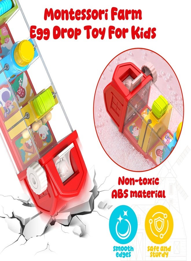Innofans Farm Egg Drop Montessori Toys for 2 3 4 5 Year Old Boys Girls, Toddler Fine Motor Activity Toy with 5 Activity Centers, Cause and Effect Learning, Quiet Sensory Travel Toy Christmas Birthday Gifts - Image 4