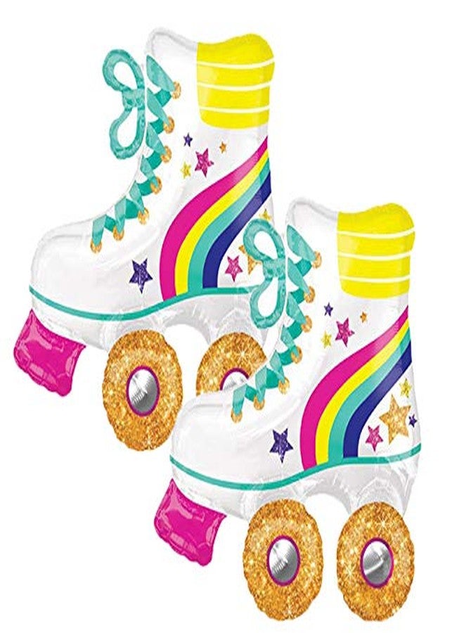 Artisan Owl Set of 2 Glitter Roller Skate 30" Foil Party Balloons - Image 1