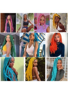 Leeven 26 Inch Red Pre Stretched Braiding Hair 3 Pack Braiding Hair Blue Braiding Hair Extensions For Braiding Crochet Hair (Red)  - Image 5