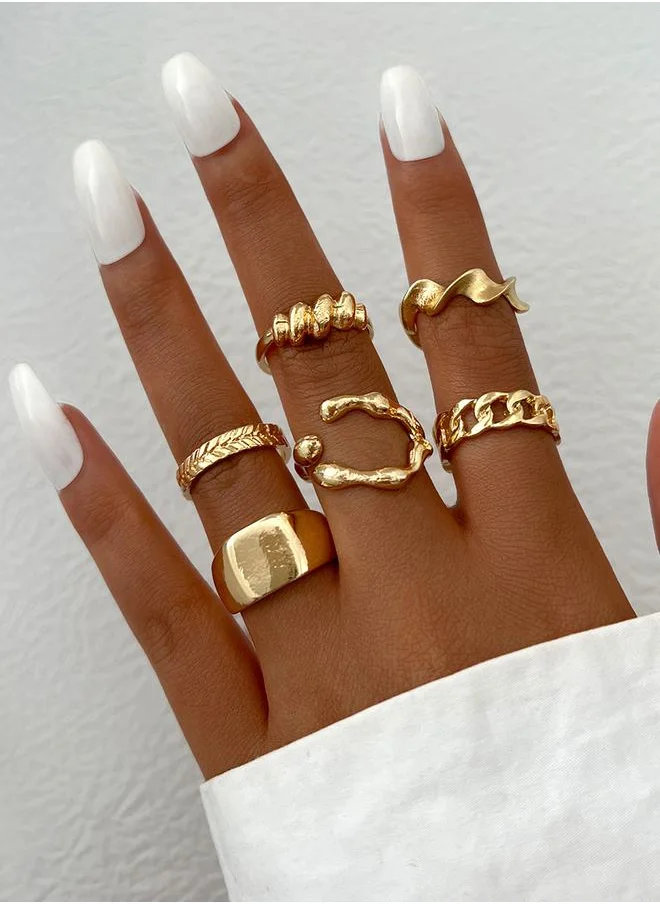 ستايلي Set of 6 - Textured Rings