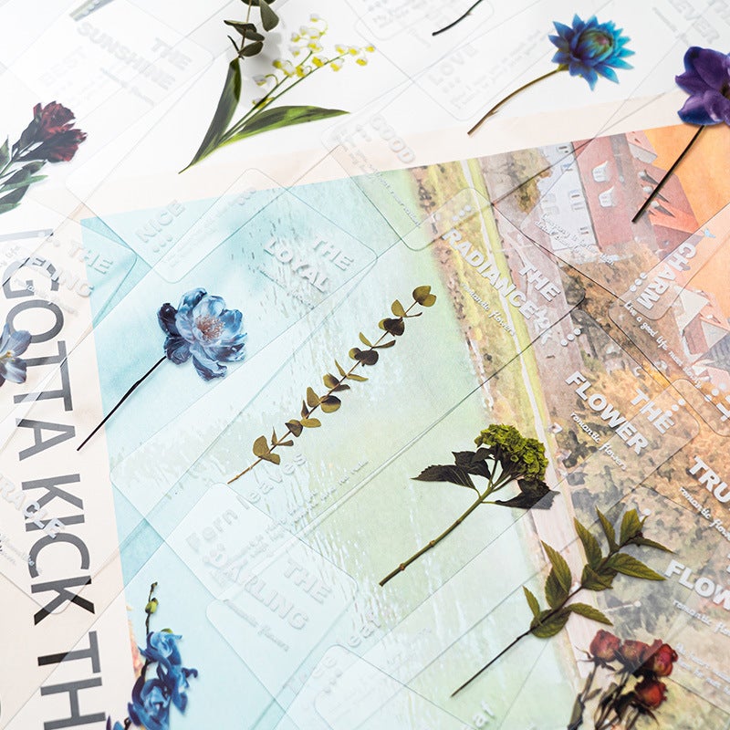 Floral PET Bookmarks, Chinese Style Page Clips, 6 Pieces - Image 4