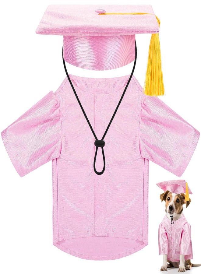 Bunnycool Dog Graduation Cap and Gown 2026 Washable Pet Graduation Costume for Dog Cat Shirt and Hat(Traditional,Pink,M) - Image 1