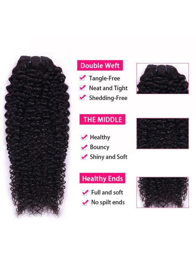 Cecycocy Kinky Curly Clip In Hair Extensions Human Hair For Black Women 8Pcs 18Clips Double Weft Brazilian Remy Human Hair 3C 4A Clip In Extensions Thick To Ends 120G/4.2Oz Natural Black (22 Inch) - Image 4