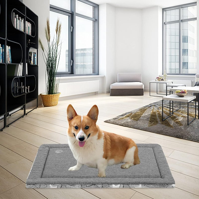 EMPSIGN Dog Crate Pad - Reversible Kennel Mat (Cool & Warm), Machine Washable, Cozy Star Pattern Sleeping Pad for Small Medium Large Dogs, All-Season Pet Bed, Suitable for 30"x20" Dog Crate, Grey - Image 5