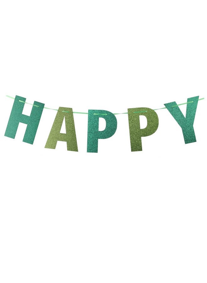 MAGQOO Green Glitter Happy Birthday Banner and 12" Balloons St. Patrcik's Happy Birthday Banner Garlands St. Patricks Day Birthday Party Decorations Supplies Saint Patricks Day Decorations - Image 2