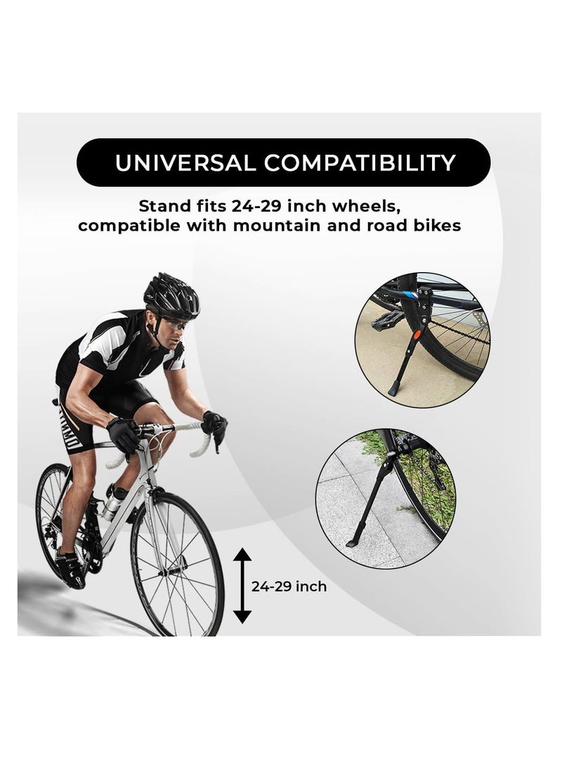 ENDLESS  EL1055 Cycle Stand can Adjustable Between 24-29 Inch | Black | Material : Aluminium Alloy | High Quality Bike Side Kickstand with Double Nut | For All types Cycles or Bikes - Image 3
