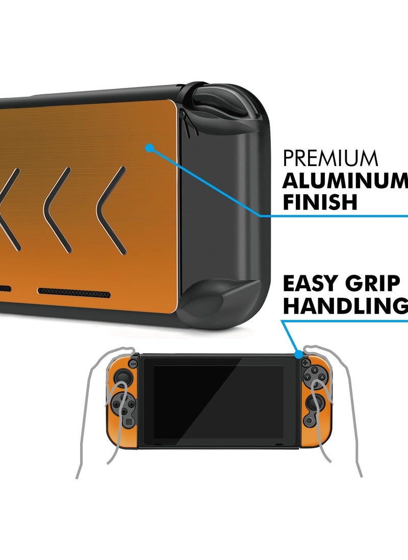 Generic - Case Cover for Nintendo Switch Console & Joy-Con Controller - Travel Friendly Aluminum Alloy Hard Shell Protector, Anti-Scratch Shockproof Protective Switch Accessories (Gold) - Image 1