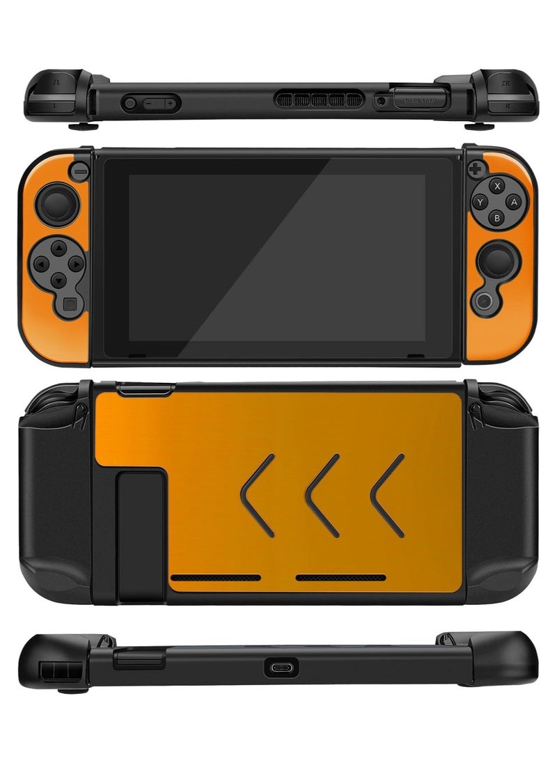 Generic - Case Cover for Nintendo Switch Console & Joy-Con Controller - Travel Friendly Aluminum Alloy Hard Shell Protector, Anti-Scratch Shockproof Protective Switch Accessories (Gold) - Image 1