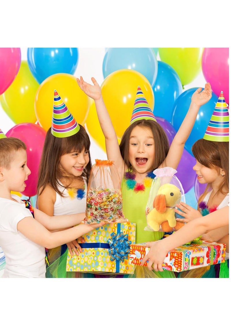 Excefore 100pcs Large Organza Bags 12 x 8 Inch Sheer Mesh Drawstring Gift Packaging Pouch Bags for Wedding Game Party Supplies (Multicolor) - Image 5