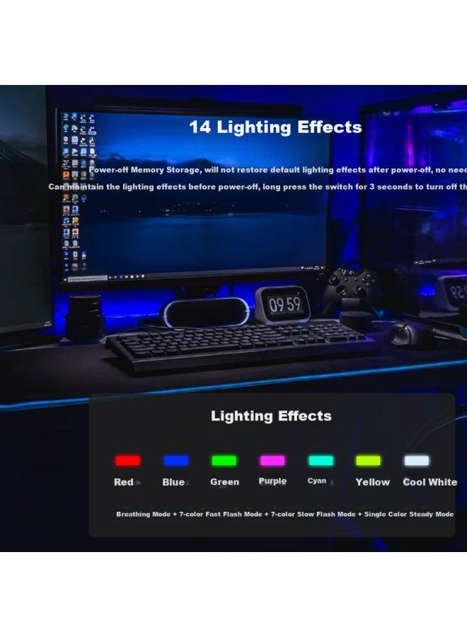 Lesailes Feidun Lesailes High-density Fiber Fine Surface Smooth Version, Professional E-sports Gaming Rgb Mouse Pad, Large Size, Expandable, 14-color Iridescent Lock-edge Desk Pad, 800*400*4mm - Image 3