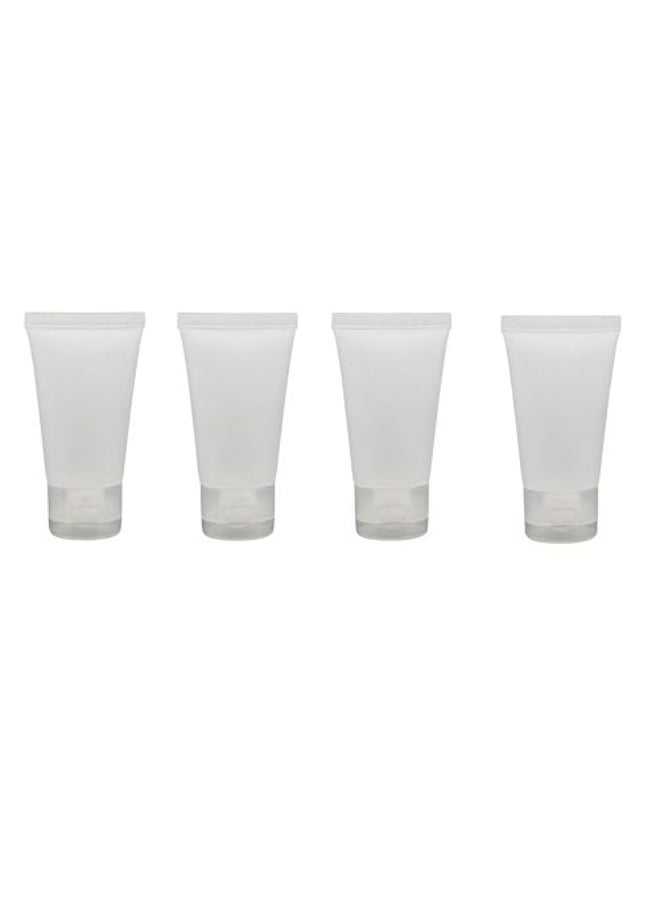 SYBL 20PCS Clear Empty Refillable Plastic Soft Tubes Squeezable Bottle Packing Cosmetic Sample Container Jars Storage Holder For Facial Cleaner Shampoo Shower Gel Body Lotion Hand Cream 30ml1oz