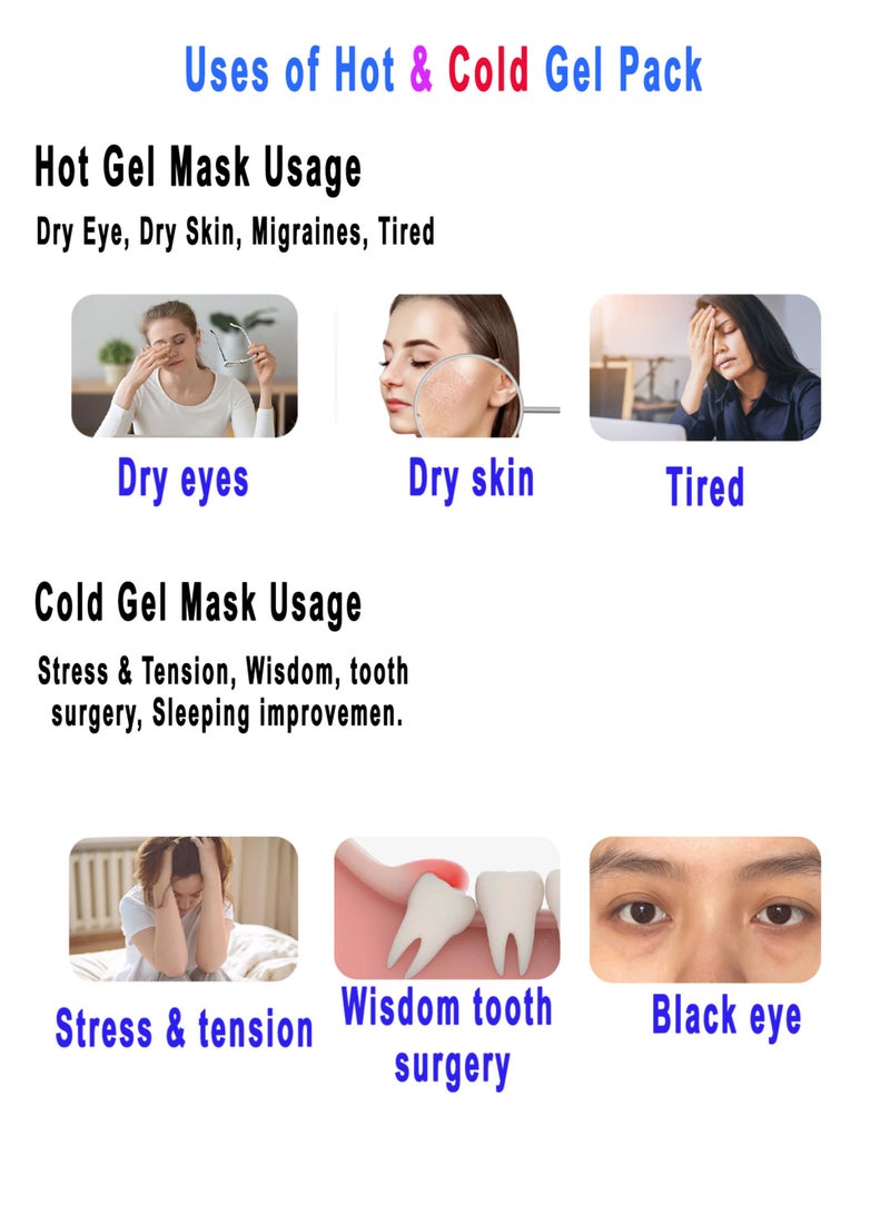 Dada Hot/Cold Gel Face Mask, Therapeutic Compress for Dry Eyes, Skin, Migraines, help reduce dark circle, FACE MASK GEL -FMG01  - Image 4