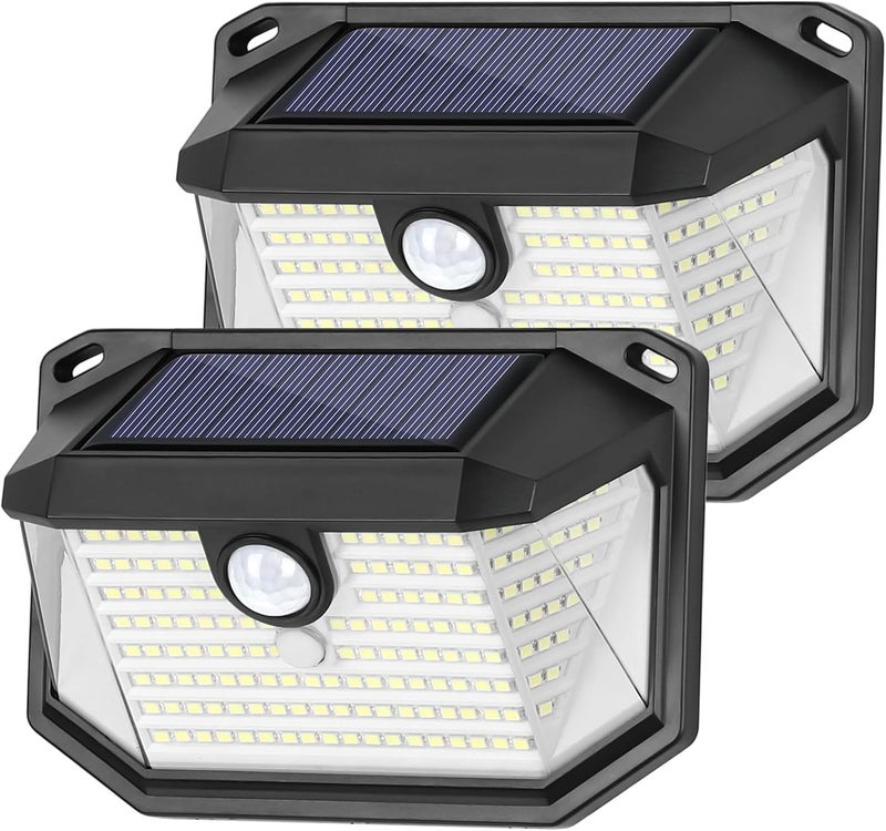 Brightever Solar Outdoor Lights, 2-Pack Super Bright 178 LEDs Motion Sensor Wall Light with 270° Wide Angle & 3 Modes - Image 1