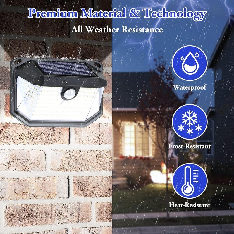 Brightever Solar Outdoor Lights, 2-Pack Super Bright 178 LEDs Motion Sensor Wall Light with 270° Wide Angle & 3 Modes - Image 5