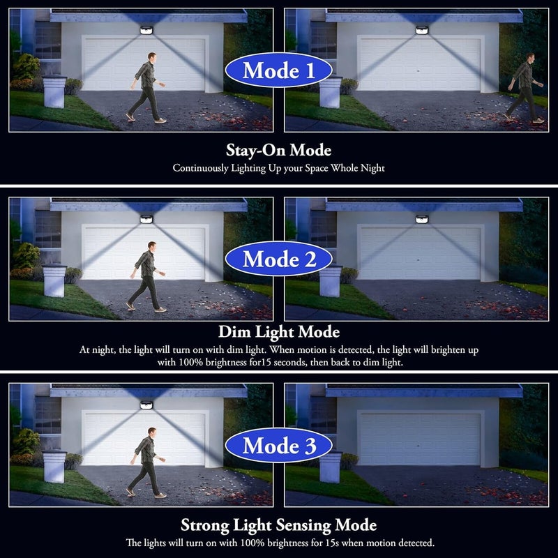 Brightever Solar Outdoor Lights, 2-Pack Super Bright 178 LEDs Motion Sensor Wall Light with 270° Wide Angle & 3 Modes - Image 3