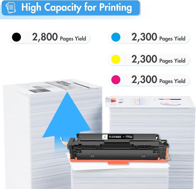 TRUE IMAGE 201X M277dw Toner Cartridge 4 Pack High Yield Compatible for HP 201X 201A M252dw CF400X Color Laserjet Pro MFP M277dw M277c6 CF401X CF402X CF403X Printer Black/Cyan/Yellow/Magenta - Image 3