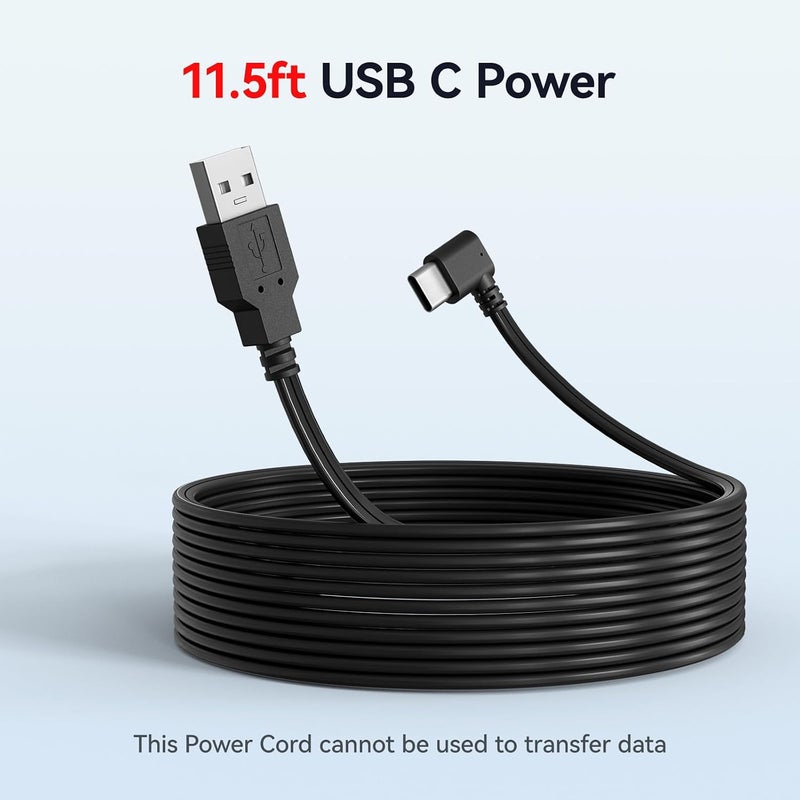 كابل طاقة من سلسلة REDTIGER بطول 11.5 قدم من نوع USB Type-C لكاميرات داش كام، للطاقة فقط، بدون وظيفة نقل بيانات - Image 3