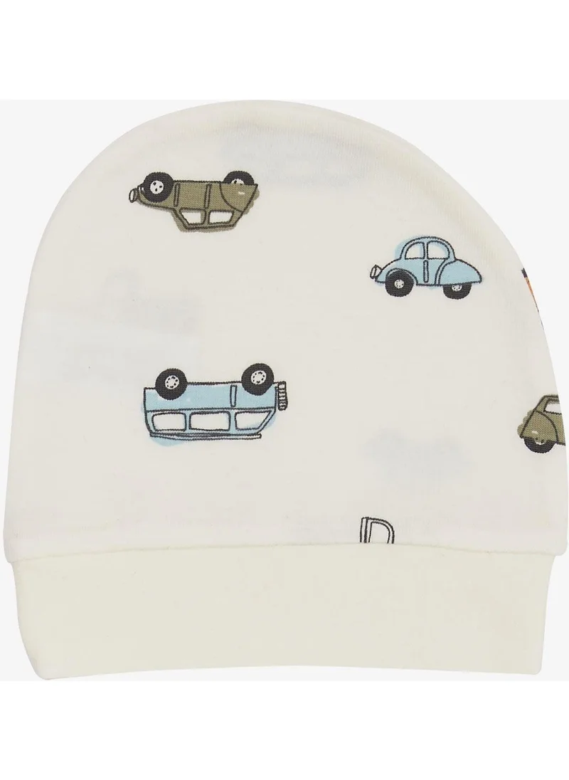 Wellnax Breeze Refresh Breeze Newborn Baby Hat Car Patterned Ecru