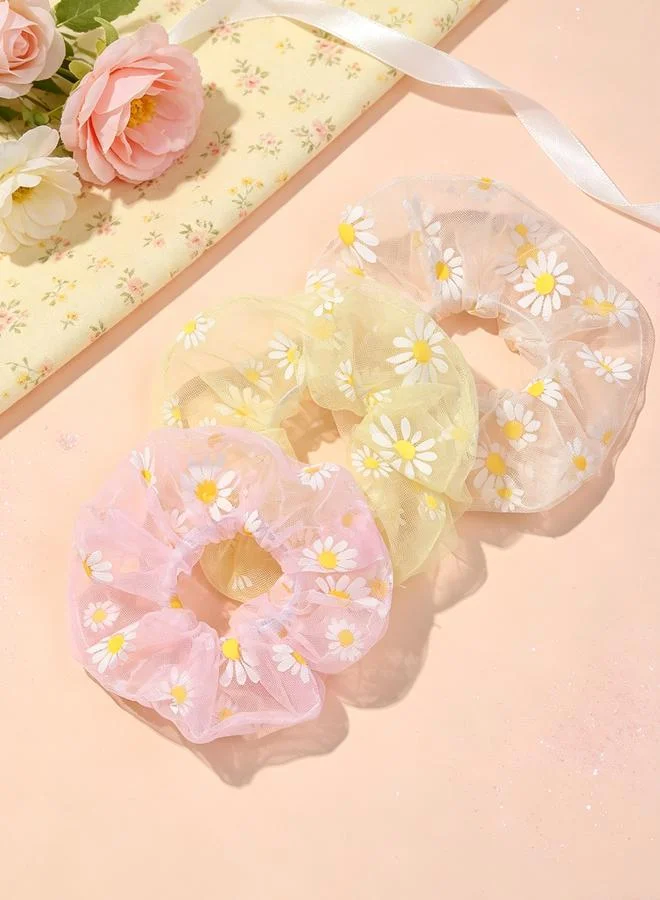 Take Two Set of 3 - Flower Hair Scrunchies