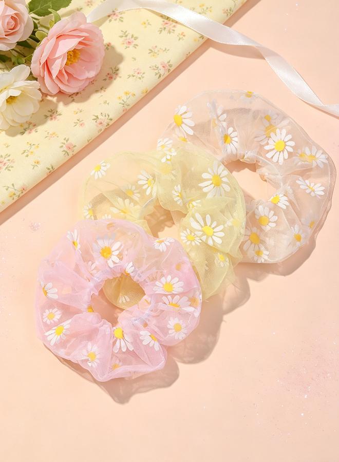 Take Two Set of 3 - Flower Hair Scrunchies - Image 2
