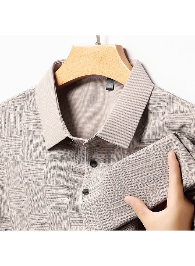 Men's  Printed Business Casual Short Sleeved POLO Shirt Fashion Short Sleeved Comfortable and Breathable Top - Image 1