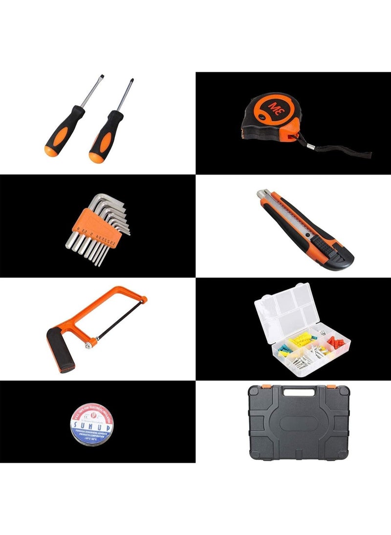 LOOPITYS - 82 piece tool kit, regular household car repair manual tool kit, with plastic tool box storage box socket and socket wrench kit - an excellent gift for beginners and college students - Image 1