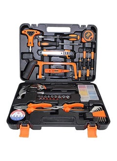 LOOPITYS 82 piece tool kit, regular household car repair manual tool kit, with plastic tool box storage box socket and socket wrench kit - an excellent gift for beginners and college students  - Image 1