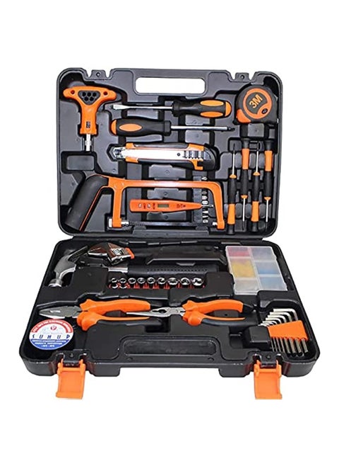 82 piece tool kit, regular household car repair manual tool kit, with plastic tool box storage box socket and socket wrench kit - an excellent gift for beginners and college students