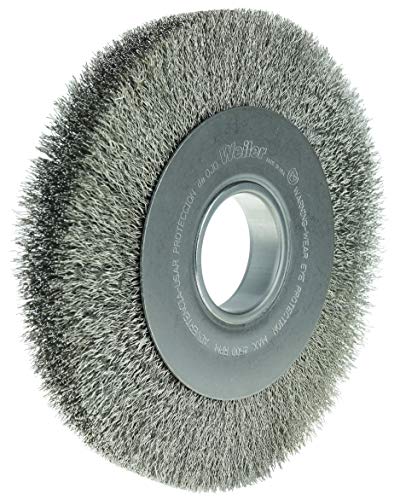 Weiler 06490 8" Medium Face Crimped Wire Wheel, .0118" Stainless Steel Fill, 2" Arbor Hole, Made in The USA - Image 2