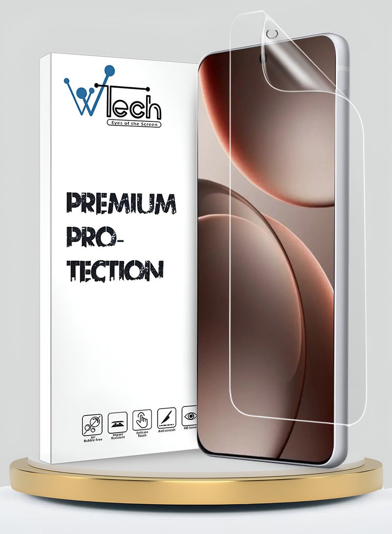 Wtech Oppo Find X9 Pro 5G 2025 Premium Hydrogel Film Thin and Flexible Screen Protector (MSHFMN) - Clear - Image 1