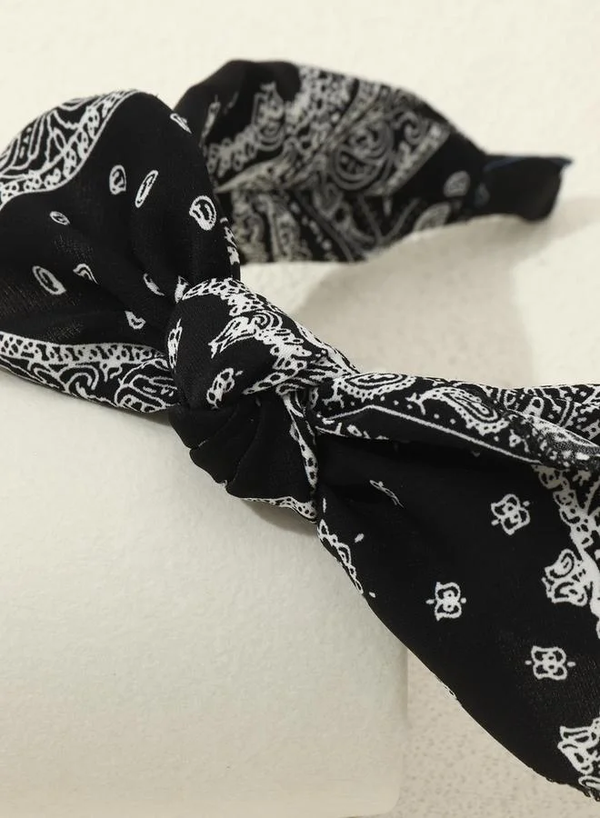 Take Two Take Two Graphic Printed Bow Headband