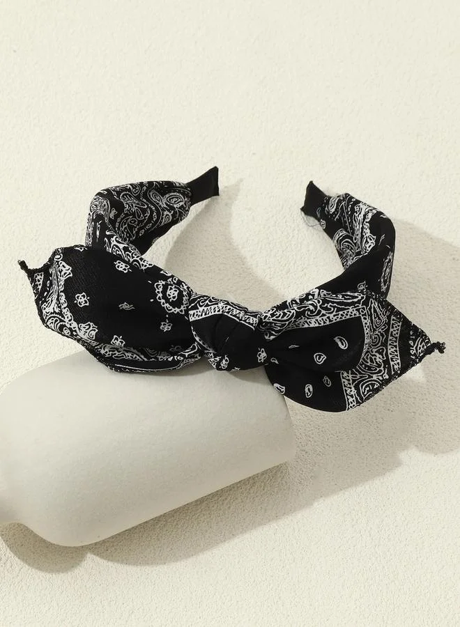 Take Two Take Two Graphic Printed Bow Headband