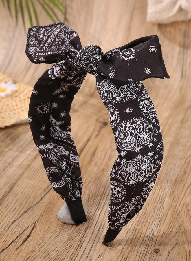 Take Two Take Two Graphic Printed Bow Headband