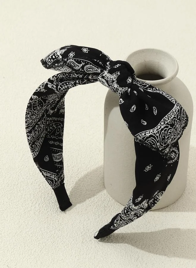 Take Two Take Two Graphic Printed Bow Headband