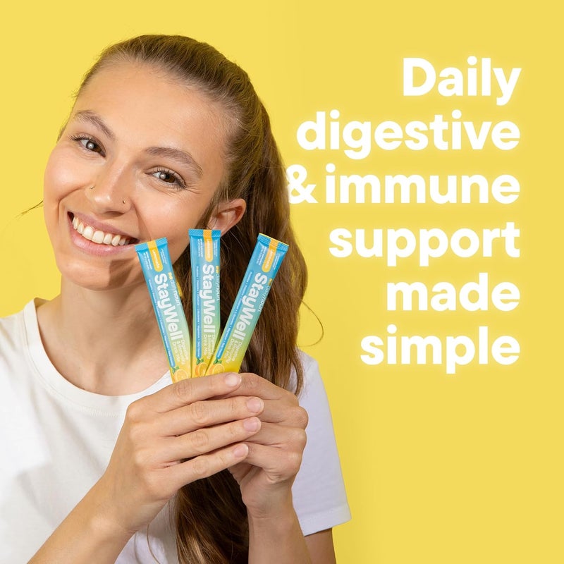 NOURI Daily Nouri StayWell Digestive  Immunity Drink Mix  Probiotics Prebiotics Colostrum LGlutamine Magnesium Manganese Zinc Vitamins for Gut Health Digestion  Immune Support  30 Stick Packs - Image 4