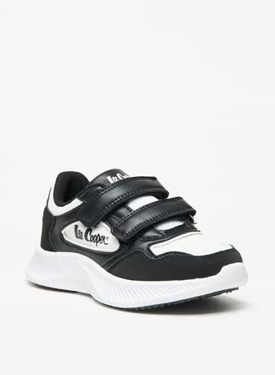 Lee Cooper Boys' Panelled Sneakers with Hook and Loop Closure
