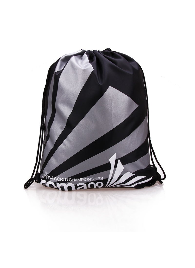 Generic Waterproof Beach Swim Backpack Drawstring Black stripes 
