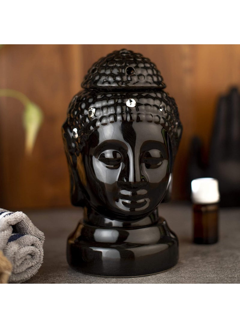 HS HINDUSTANI SAUDAGAR HS Hindustani Saudagar Budha Shape Black Electric Aroma Oil Burner Tea Light Lamp  - Image 1