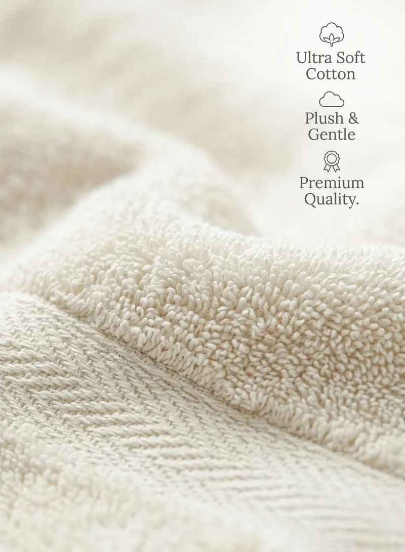 1Chase Vanilla Luxury Hand Towels Cotton Hotel spa Bathroom Towel 16x30 Set Of 6 Vanilla/Off-White  | Best Price UAE
