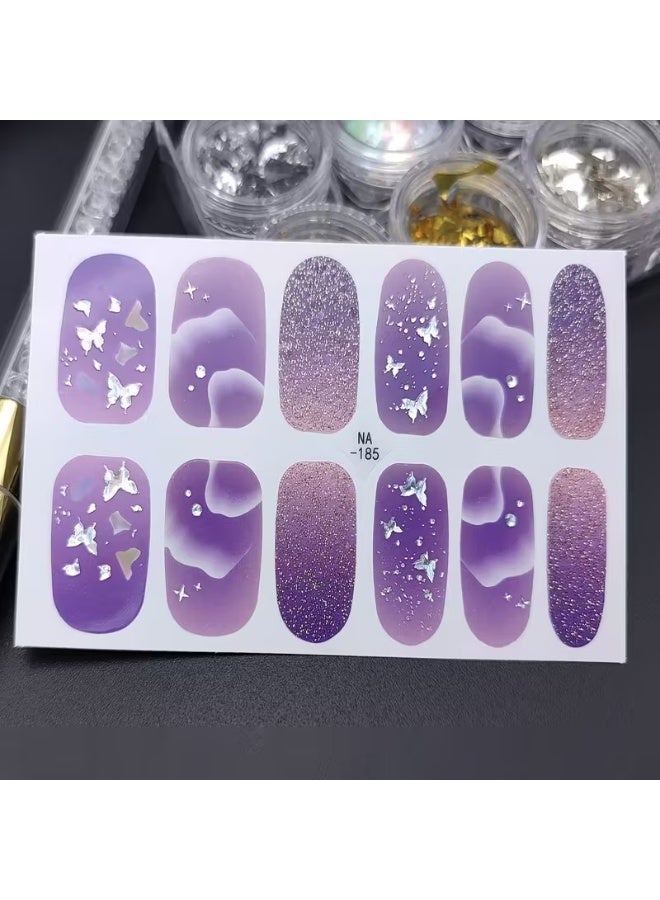 Goolsky ملصقات طلاء الأظافر الكاملة، شرائط الأظافر على شكل فراشة، شرائط جل ذاتية اللصق، ملصقات فن الأظافر - Image 2