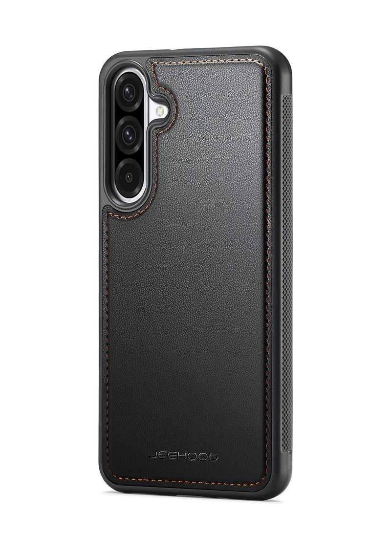 JEEHOOD Phone Case cover Luxury PU Leather Back Cover Cover  Compatible with  Samsung Galaxy A36 (Black) - Image 1