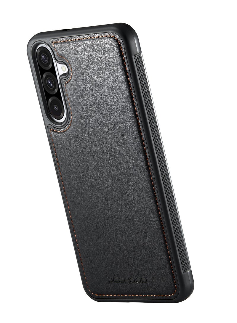 JEEHOOD Phone Case cover Luxury PU Leather Back Cover Cover  Compatible with  Samsung Galaxy A36 (Black) - Image 3