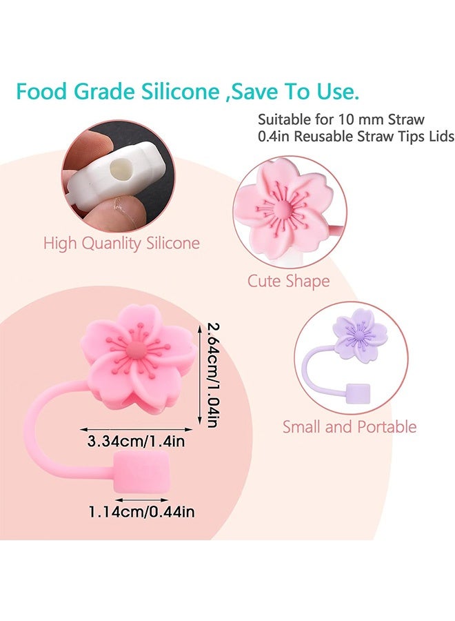 MXN 8 PCS Straw Cover, Reusable Dust-Proof Toppers, Fits Cups Large Handle Model Silicone Straw Caps - Image 2